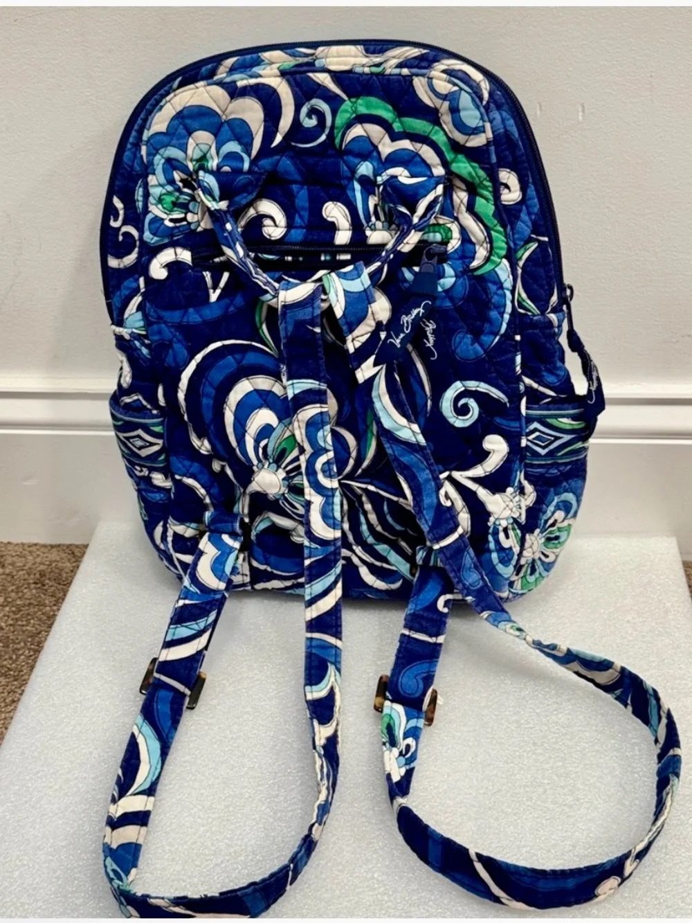 Vera Bradley Navy Floral Quilted Backpack